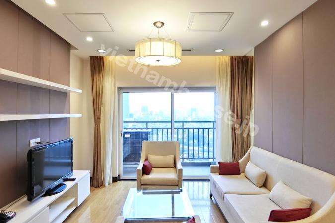 A fully furnished two-bedroom serviced apartment in Hoa Binh Green