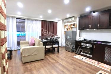 The spacious two-bedroom serviced apartment in Cau Giay District