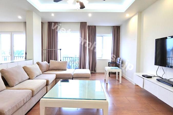 The spacious two-bedroom apartment in Tay Ho district is full of light and ready for you to start a new life