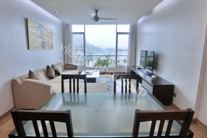  1-bedroom apartment with West Lake view and modern golf driving range