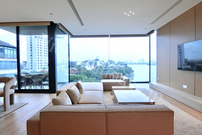 Two bedroom apartment with modern furniture and airy West Lake view