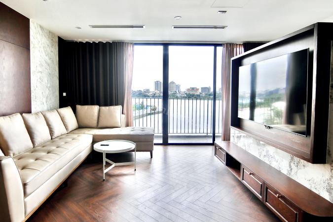 Expansive Three-Bedroom Duplex Featuring Lake Panorama and Large Private Terrace